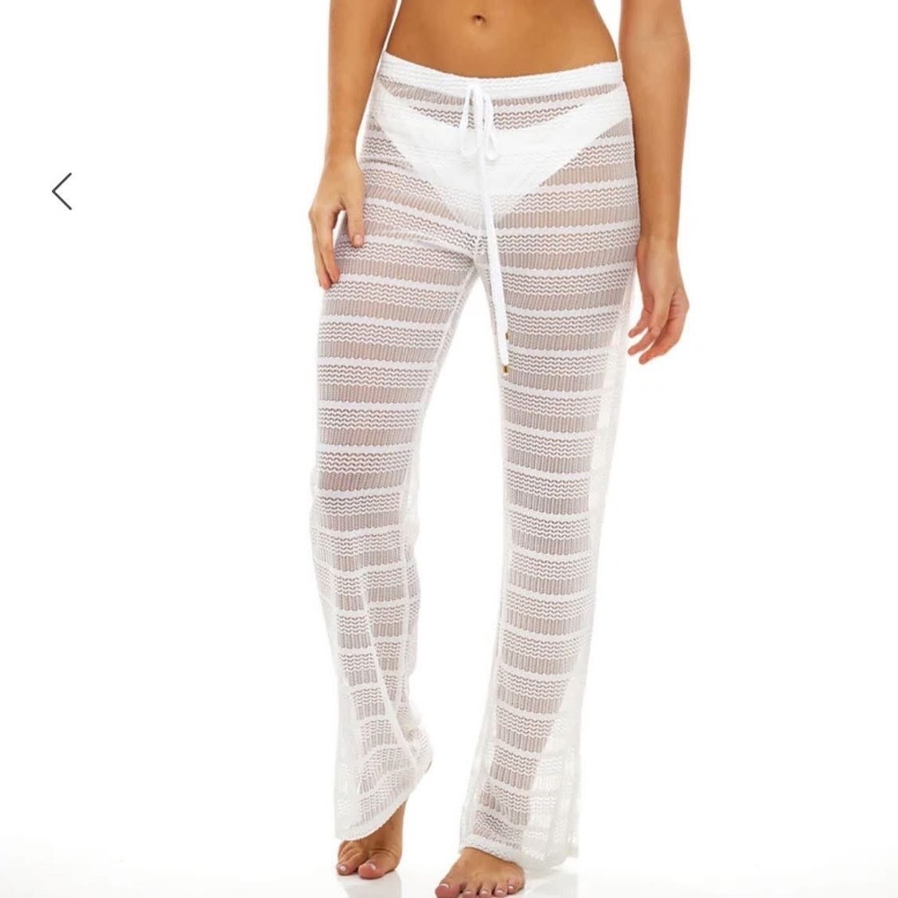 Jordan Taylor White‎ Mesh Wide Leg Beach Cover Up Pants XL